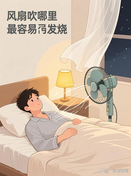 错误直吹人体风扇使用示意图