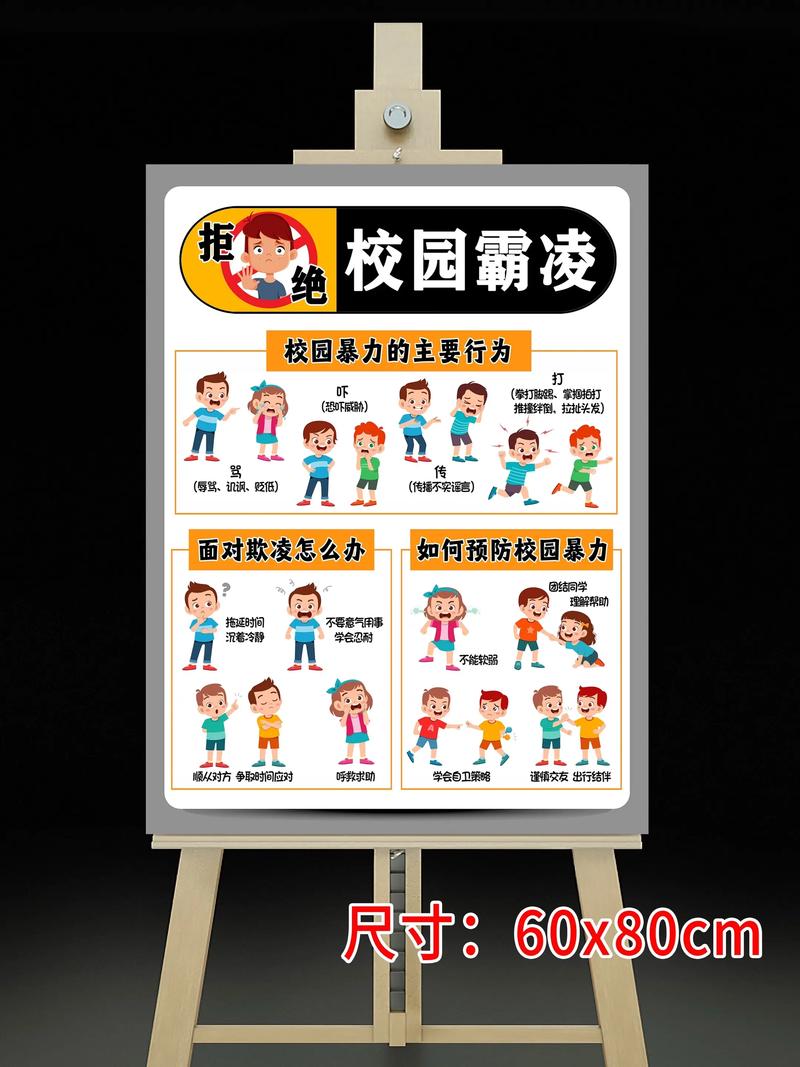 学校防欺凌宣传墙海报