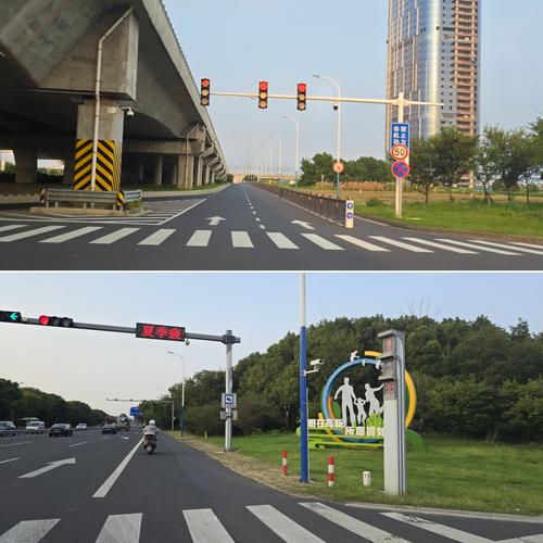 苏州工业园区智能交通路口信号机实景图