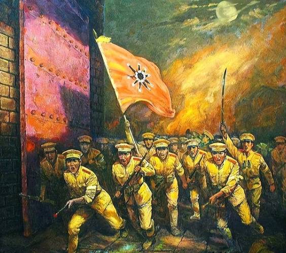 武昌起义爆发历史场景历史油画