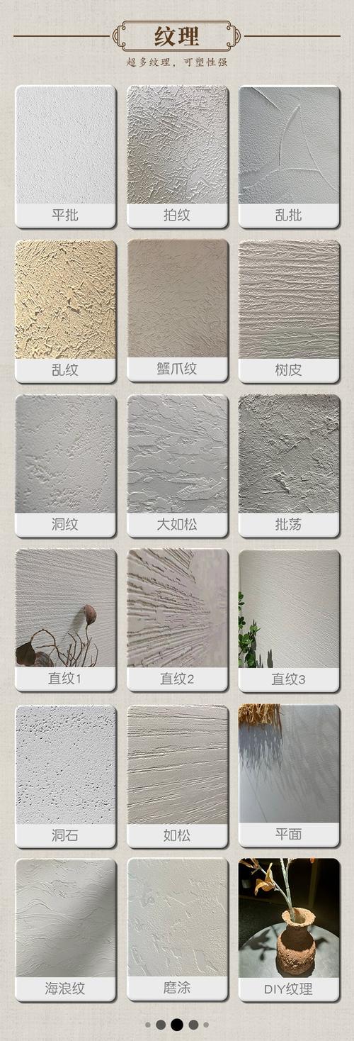 室内装修不同粗细浮雕漆纹理对比图