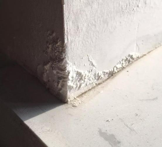 错误施工混凝土表面返碱发黑案例图