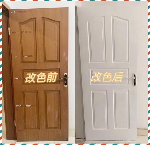 旧木门擦色布改色前后对比图