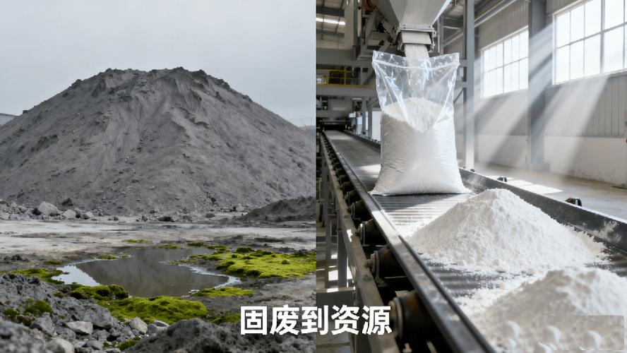 磷石膏堆场与资源化产品对比