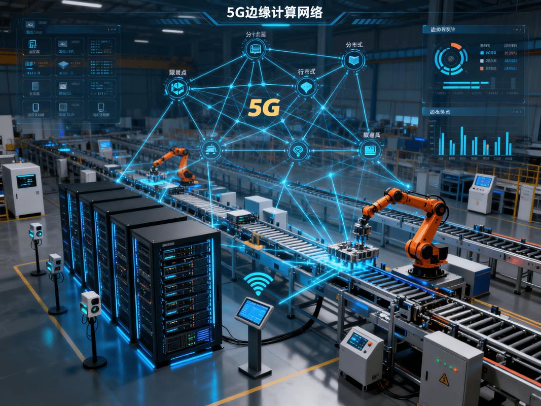 工业5G网关设备安装在嘈杂工厂墙壁上