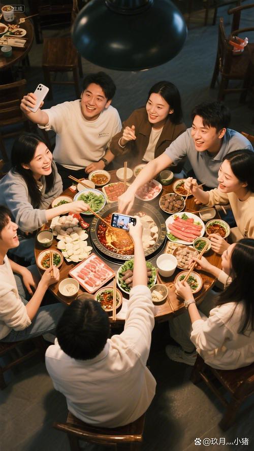 留学生春节聚餐吃火锅