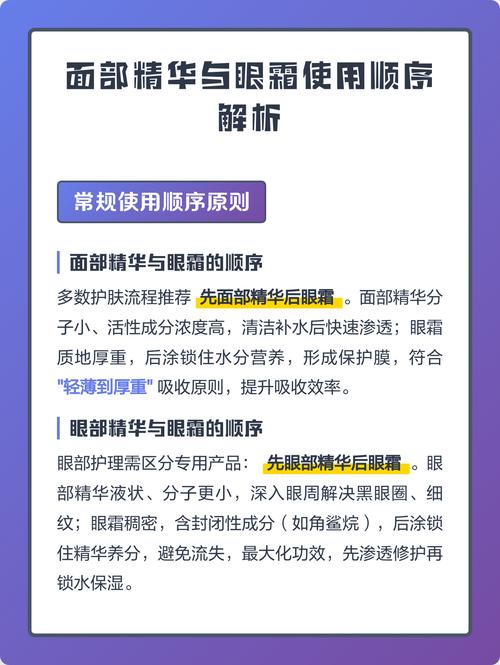 精华液与眼霜涂抹顺序示意图