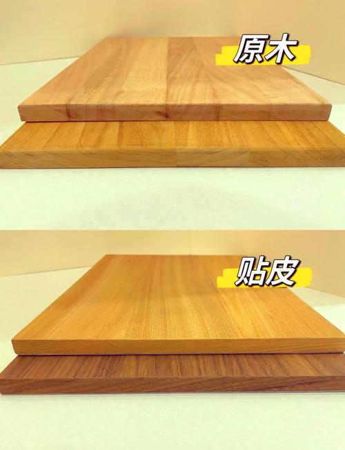 实木线条贴皮与全实木横切面对比