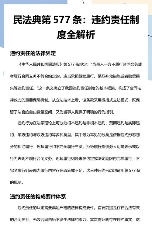 民法典合同编违约责任条款原文截图