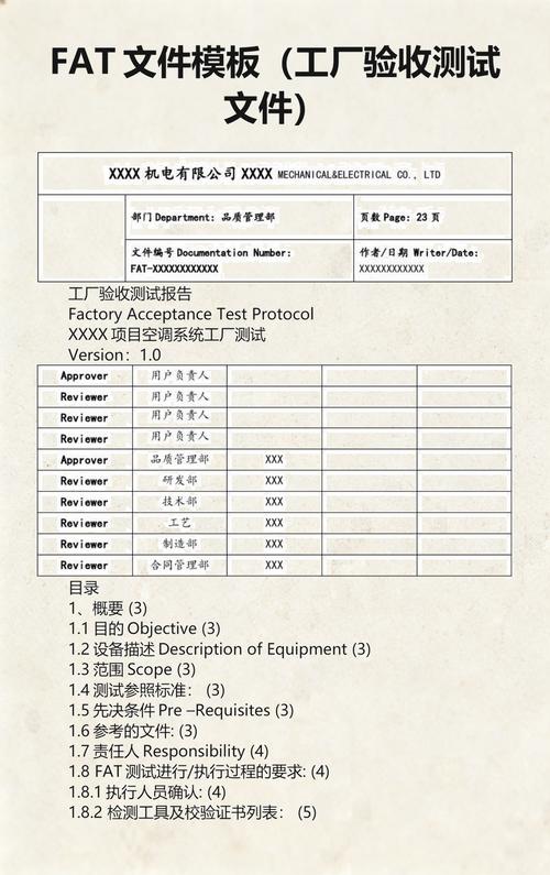 杀菌机FAT出厂验收测试文件范本