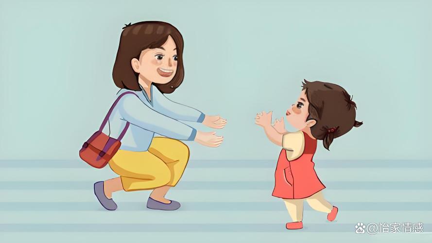 温柔教养妈妈蹲下与愤怒孩子沟通场景