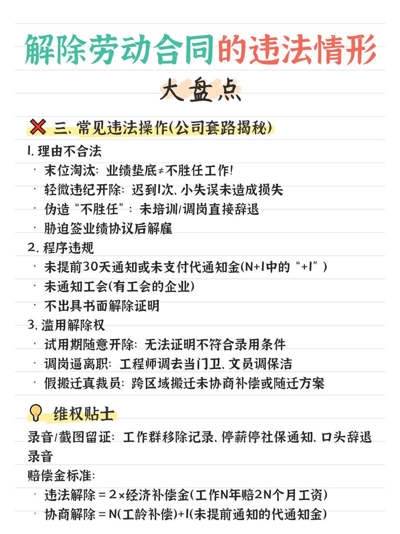 北京地区违法辞退常见情形认定对照表