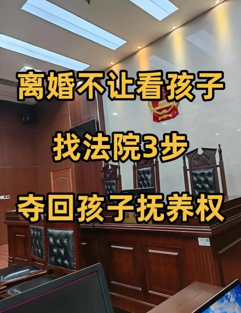 法庭上争夺子女抚养权的沉重场景