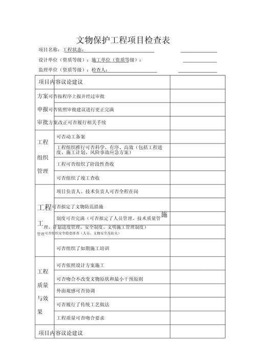 文物保护工程环境监测审批表样张