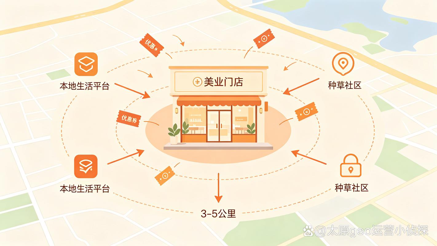 本地连锁门店GEO流量覆盖范围示意图