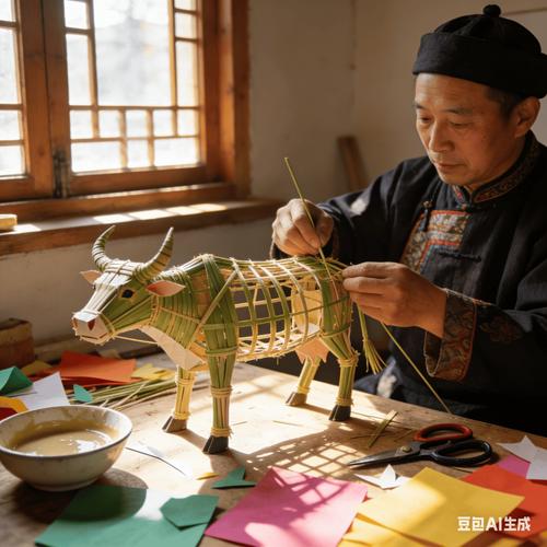 南漳非遗舞春牛竹篾骨架制作细节
