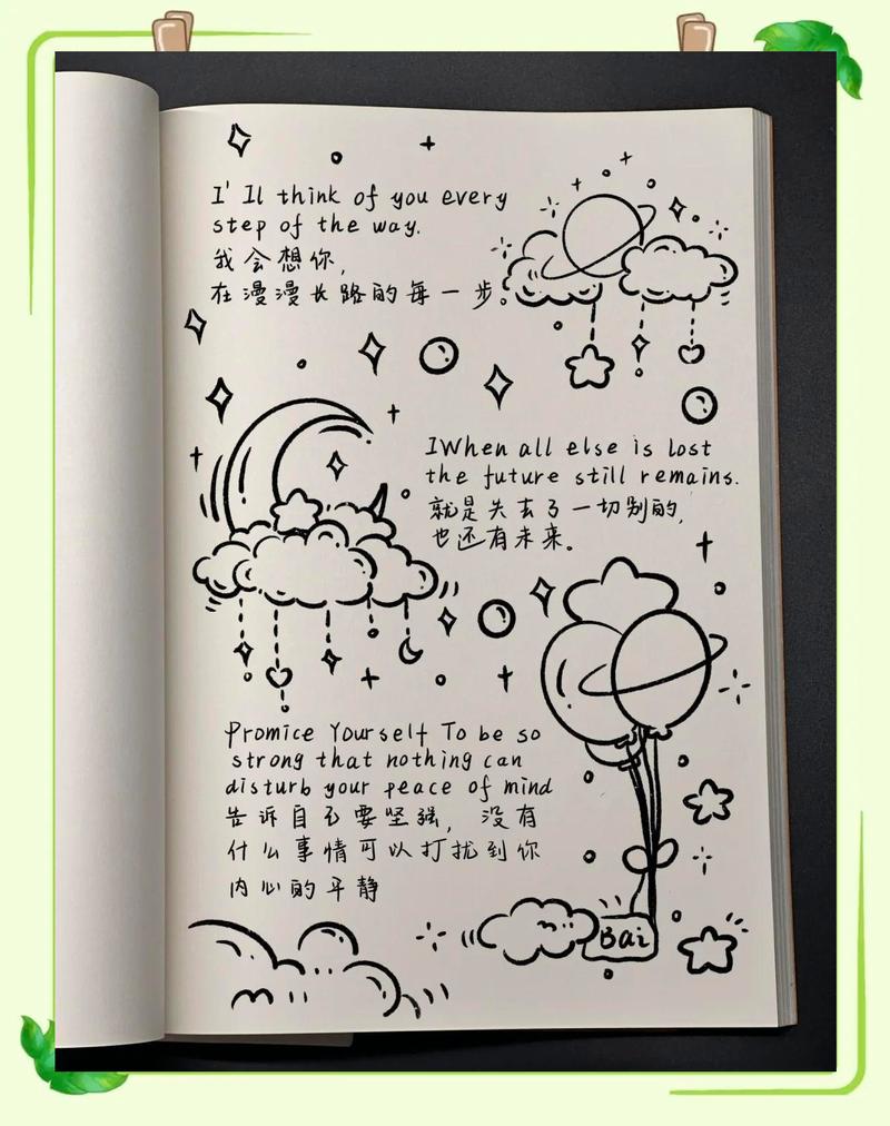 手账制作简约纯文字记录页面示例