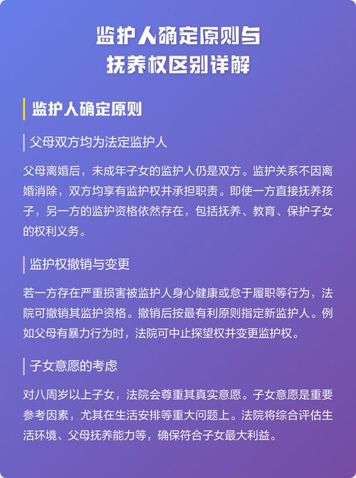 监护权与抚养权区别法律科普对照表