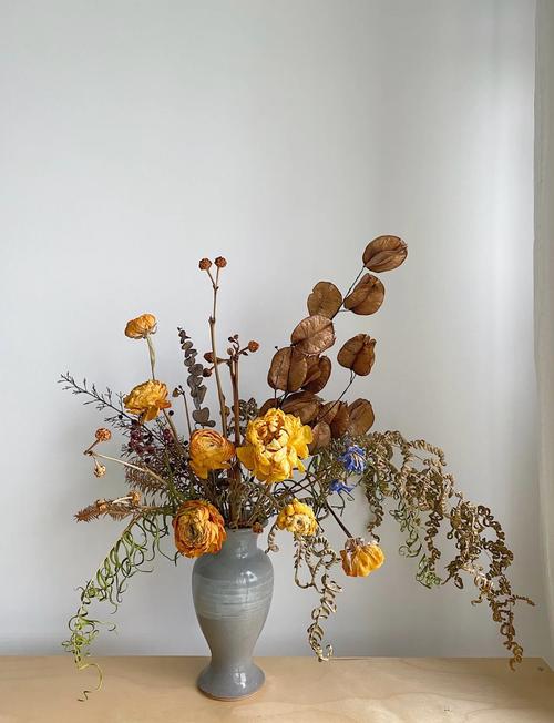 进门玄关干花花艺软装搭配效果图