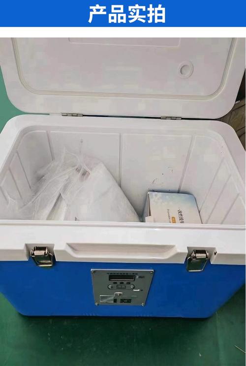 冷链物流专员手持温度计检查保温箱