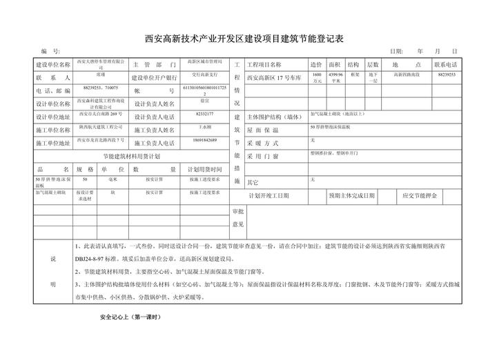 建筑节能备案申报材料清单示意图