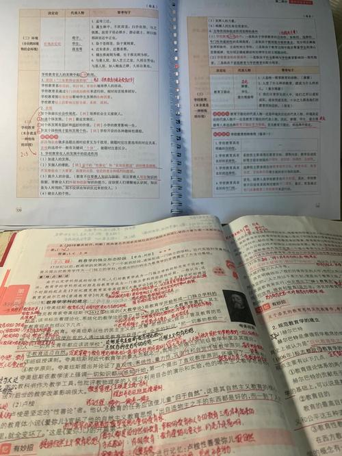 书桌翻开半本写满批注的中学课本