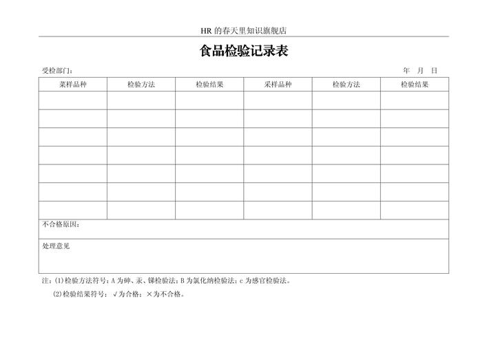 食品生产企业批次合规核验记录表
