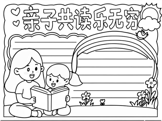 亲子共同制作知识手抄报的场景