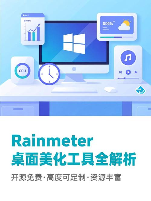 凌乱的Windows默认桌面与美化的Rainmeter桌面分屏对比