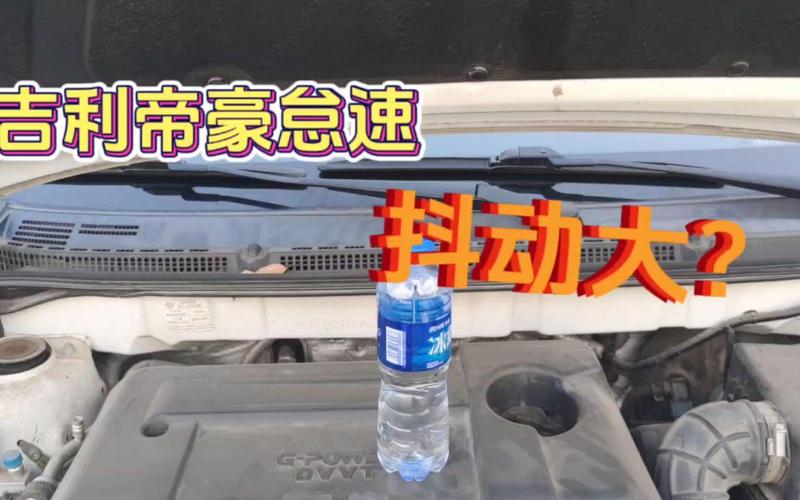 车主打开发动机舱放矿泉水测怠速抖动