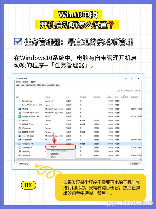 任务管理器启动项列表截图 禁用自启动程序
