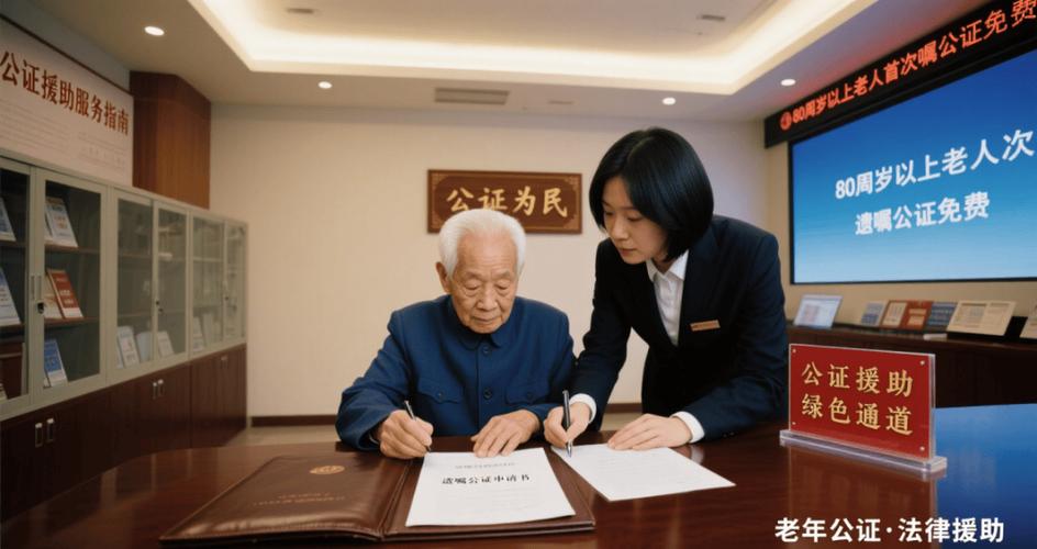 公证遗嘱办理现场签字场景
