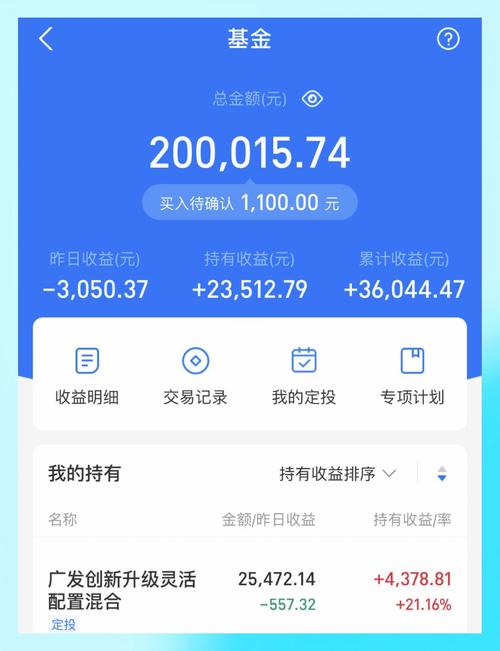 普通人基金定投浮亏20%账户截图