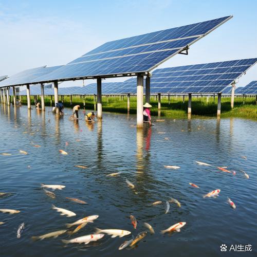 长江南京段水下光伏区养鱼作业场景