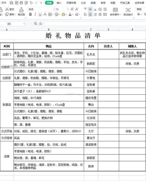 婚礼管家与新人核对物料清单