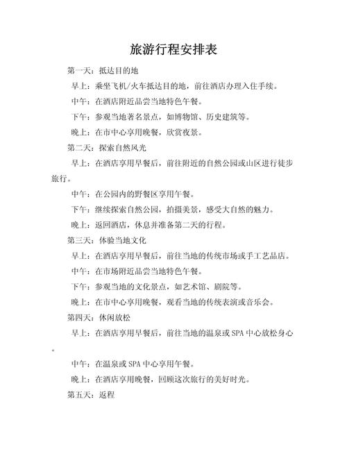 六、行程模板:两天一夜不浪费