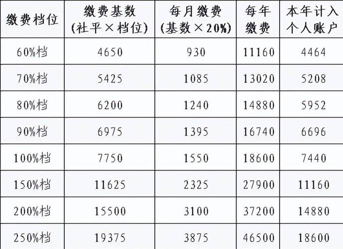 社保缴费基数计算公式对照表