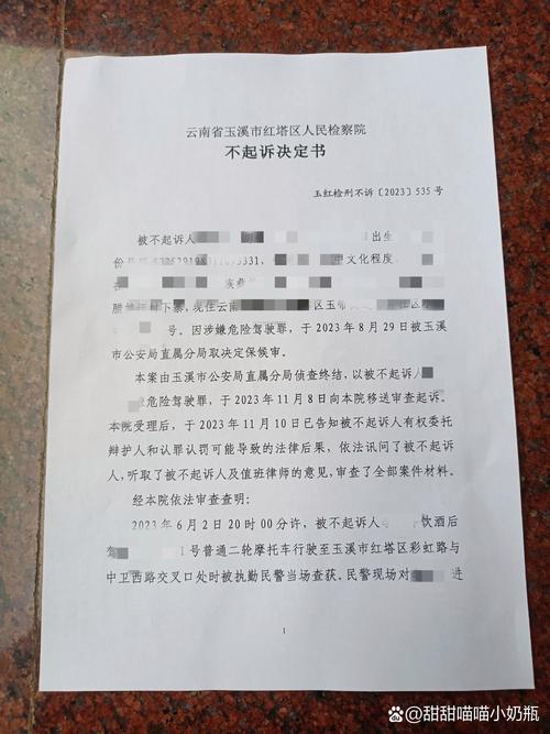 醉驾轻微情节不起诉决定书