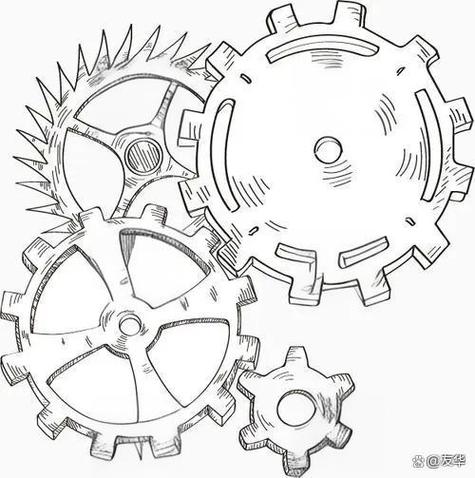 工业家族树手绘图谱 扳手 齿轮传承