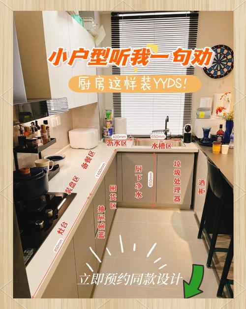 开放式厨房洗切炒动线布局示意图