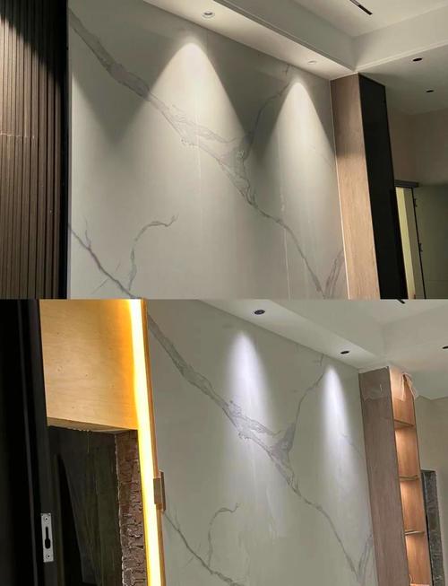 射灯洗墙强化水泥艺术墙面肌理效果