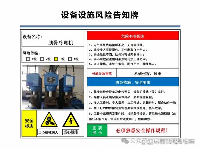 机械制造车间ISO45001风险识别公示牌