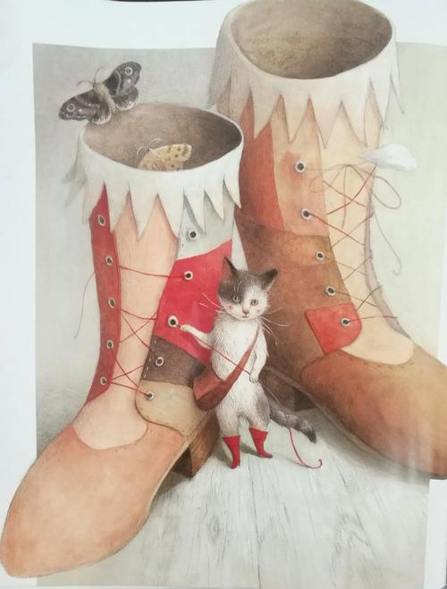 英语绘本穿靴子的猫cat主角内页插图