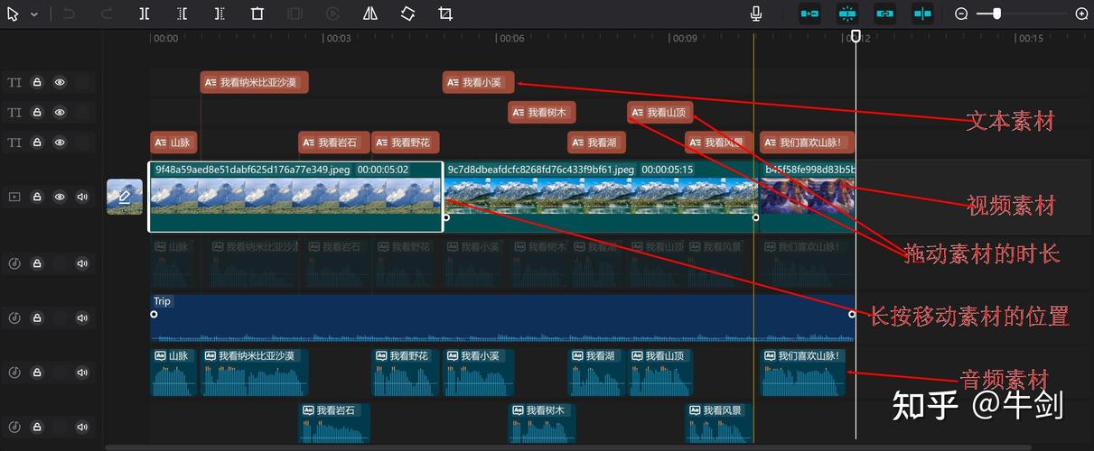剪辑时间线拖沓与紧凑对比图