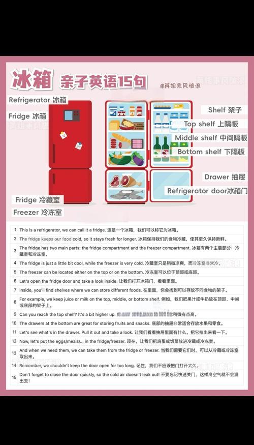 家庭冰箱上的英语易混词组记忆便签
