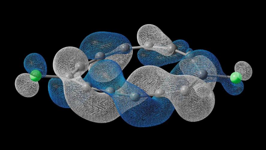 量子计算药物分子模拟可视化图