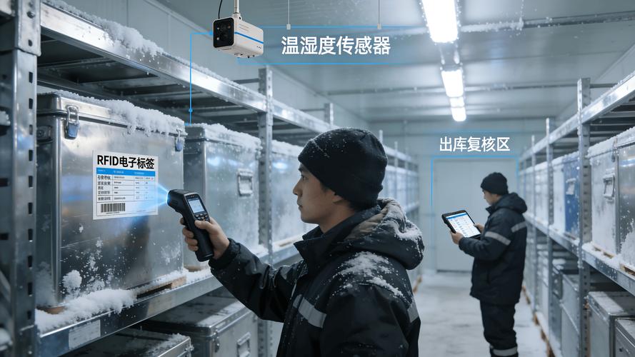 智能仓储系统低温冷冻区RFID标签读率测试场景