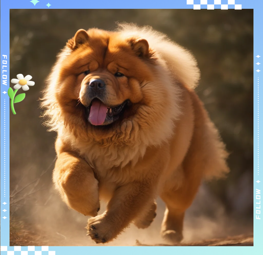 松狮犬蓝紫色舌头近距离特写