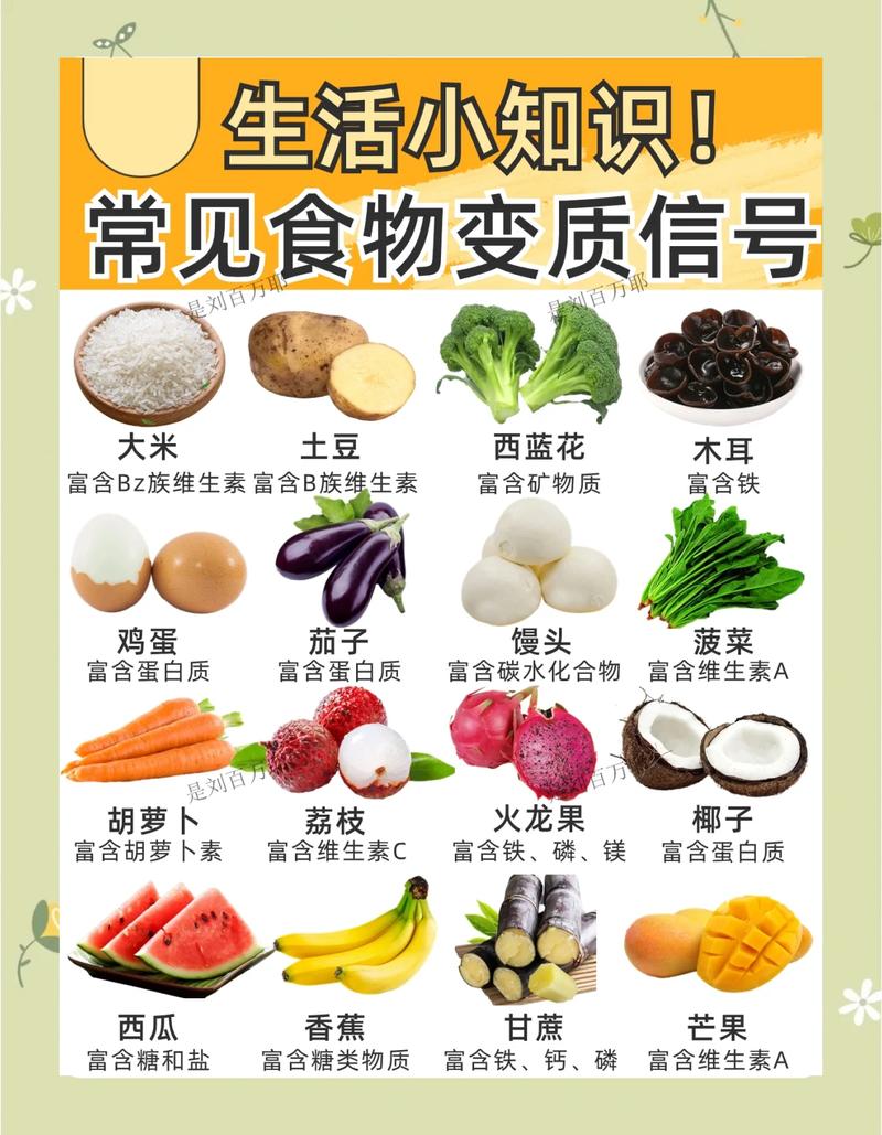 冰箱常见食物易变质程度分类表