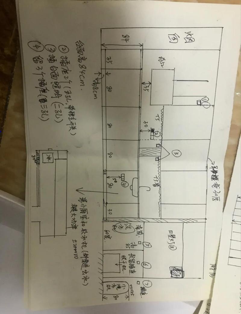 装修前手绘全屋点位标注草稿